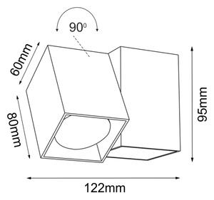 Brosline 2292 - Настенно точково осветително тяло CUBE 1xGU10/10W/230V черно