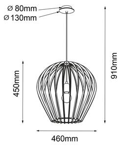 Amplex 5019 - Висяща лампа на кабел BALA 1xE27/20W/230V черна