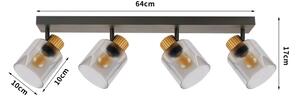 Brilagi - Точково осветително тяло HYGGE 4xE14/15W/230V черно/димно