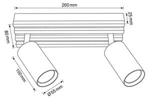 Brilagi - Точково осветително тяло SELE WOOD 2xGU10/30W/230V черно/дърво