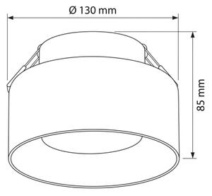Brilagi - LED Вградено осветително тяло AURA LUX 1xGX53/30W/230V Ø 13 см черно/опушено