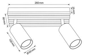 Brilagi - Точково осветително тяло SELE WOOD 2xGU10/30W/230V черно/дърво