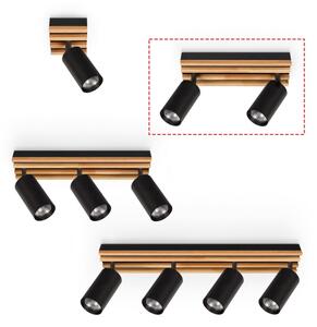 Brilagi - Точково осветително тяло SELE WOOD 2xGU10/30W/230V черно/дърво