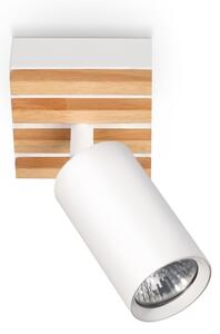 Brilagi - Точково осветително тяло SELE WOOD 1xGU10/30W/230V бяло/дърво