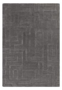 Антрацитен вълнен килим 160x230 cm Maze - Asiatic Carpets