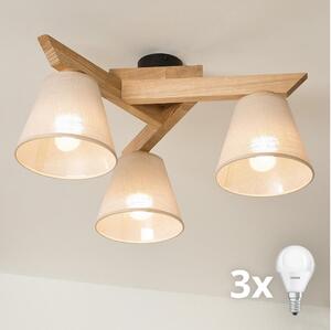 Brilagi - LED Полилей за повърхностен монтаж ANTHONY 3xE14/40W/230V дъб/бежов