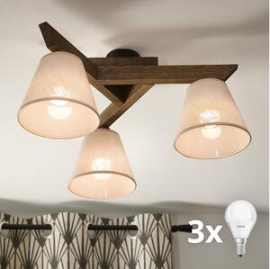 Brilagi - LED прикрепен полилей ANTHONY 3xE14/40W/230V дъб орех/бежов