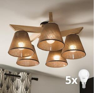 Brilagi - LED Полилей за повърхностен монтаж ANTHONY 5xE14/40W/230V дъб/кафяв