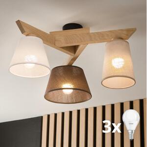 Brilagi - LED Полилей за повърхностен монтаж ANTHONY 3xE14/40W/230V дъб