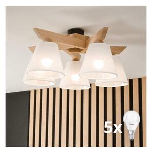 Brilagi - LED Полилей за повърхностен монтаж ANTHONY 5xE14/40W/230V дъб/бял