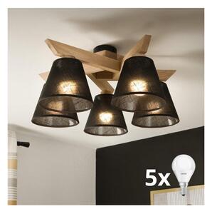 Brilagi - LED Полилей за повърхностен монтаж ANTHONY 5xE14/40W/230V дъб/черен