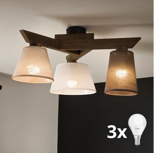 Brilagi - LED плафониера ANTHONY 3xE14/40W/230V дъб орех