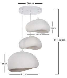 Brilagi - Полилей на кабел WABI SABI, 3x E27/40W/230V, Ø 76 см, бял