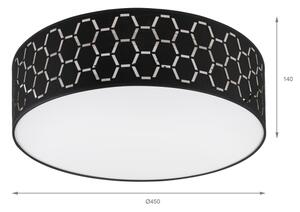 Плафон ULLE 2xE27/15W/230V, диаметър 45 см, черен