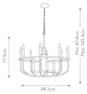 Kichler KL-CAPITOL-HILL12-PNBR-Полилей на верига. CAPITOL HILL 12xE14/40W/230V златист