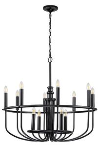 Kichler KL-CAPITOL-HILL12-BLK-Полилей на верига CAPITOL HILL 12xE14/40W/230V черен