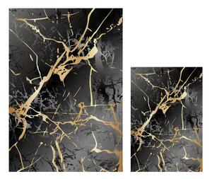 Черни/златни килими за баня в комплект 2 бр. 60x100 cm Cracks – Mila Home