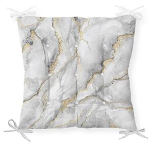 Възглавница за седалка на стол Marble Gray Gold, 40 x 40 cm - Minimalist Cushion Covers