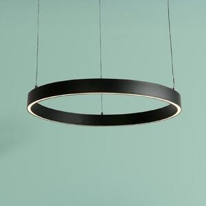 Searchlight LED висяща лампа Layla, черна, Ø 64 см CCT, с регулируема височина, Затъмняване, Черен, Дневна/трапезария, Метал, Модерен