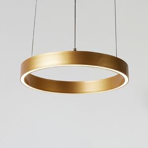 Searchlight LED висяща лампа Layla, златиста, Ø 44 см CCT, с регулируема височина, Затъмняване, Злато / месинг, Дневна/трапезария, Метал, Модерен