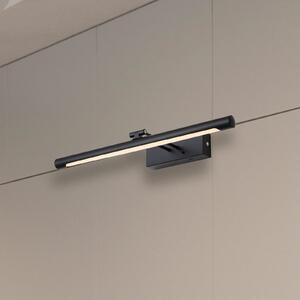 Searchlight LED стенна лампа с акумулатор Holton, матово черно, ширина 45 см, CCT, Затъмняване, Черен, Дневна/трапезария, Метал, Модерен, Стенна розетка отдолу