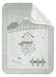 KIKKA BOO Меко зимно одеяло с шерпа 110/140 см. SLEEPY SHEEP ЗЕЛЕН