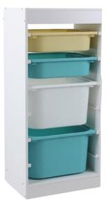 GINGER HOME Органайзер/етажерка с рафтове и 4 кутии WHITE