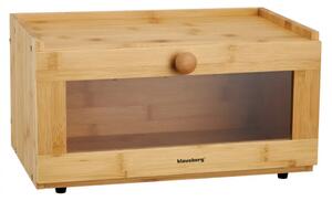 Кутия за хляб Klausberg KB 7923, 35.5 см, Акрилно прозорче, Бамбук, Кафяв