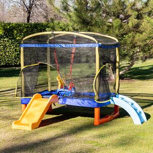 CHIPOLINO Батут 200 см. PLAYGROUND с пързалка СИН