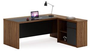 Ъглово бюро с обратим монтаж Оскар орех - въглища 200x188,6x76см