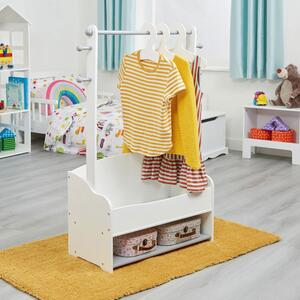 GINGER HOME Дървен щендер за дрехи WHITE/GREY