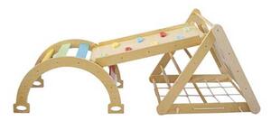 CHIPOLINO Дървена пързалка, люлка и стена за катерене