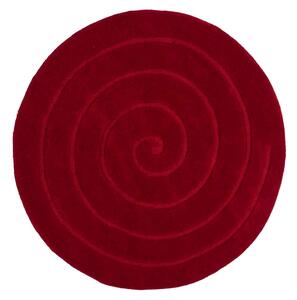 Рубиненочервен вълнен килим , ⌀ 180 cm Spiral - Think Rugs