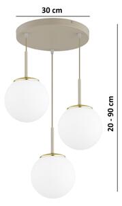 Brilagi - Полилей на кабел MILO ECRU 3xE27/60W/230V бежов/златист