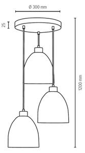 Spot-Light 1450376 - Пендел AURA 3xE27/60W/230V