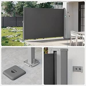 Странична тента, Songmics, Сива, 180x450 см