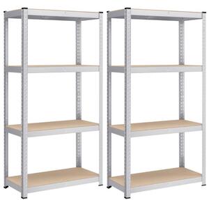 Комплект от 2 метални рафта, Songmics, черен, 520 кг 40 x 80 x 160 см