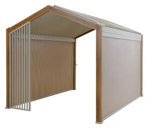 Пергола Hesperide Ecozia, Алуминий с дървесен ефект, 4x3 m