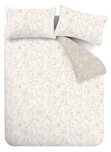 Бежово двойно удължено фланелено спално бельо 230x220 cm Floral Toile – Bianca