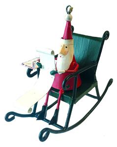 Висяща коледна украса Santa on Rocking Chair - G-Bork