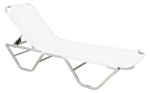 Шезлонг, Dessie, бял, 59.5x193x29.5 см