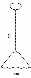 Brilagi - Тифани витражен полилей на верига FOLIA 1xE27/60W/230V диам. 40 см