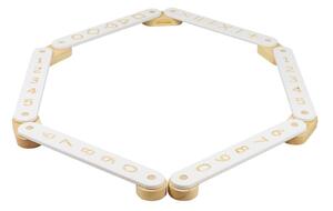 Бяла сензорна пътека от масивен бор 10x408x5 cm Montessori – Meowbaby