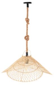 Таванна лампа въже и естествен ратан Φ58.5X131Hcm