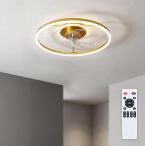 BRILAGI - Таванен вентилатор с димируема LED/66W/230V, 55 cm, бял/златист + дистанционно управление