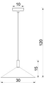 Полилей на кабел ANEGA 1xGX53/15W/230V Ø 30 см бордо