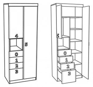 Гардероб NUMERO O2V4F - 3 цвята