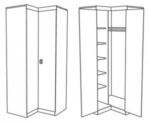 Ъглов гардероб NUMERO - 3 цвята