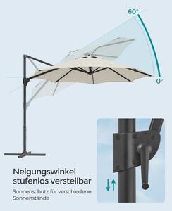 SONGMICS конзолен чадър UPF 50+ - Бял