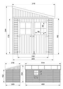 Барака - 205 x 493 cm – 10 m2